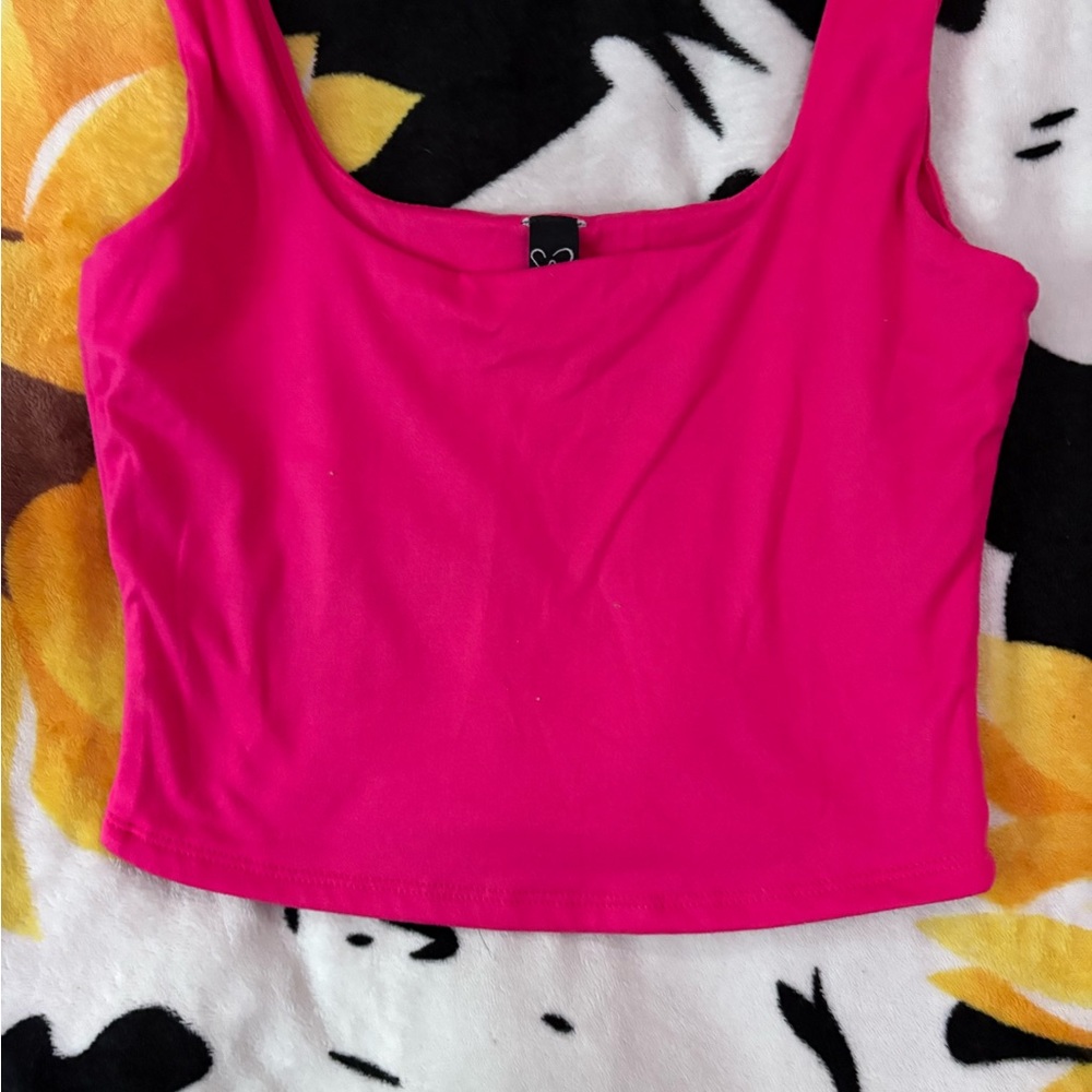 Windsor Pink Fitted Crop Tank Top